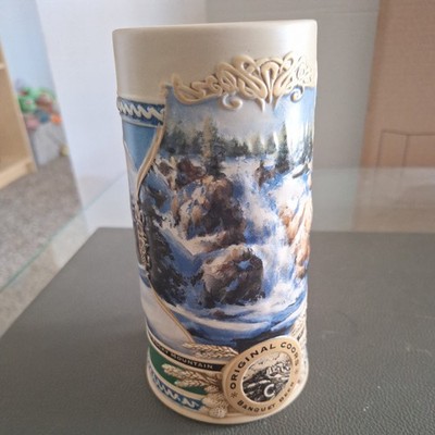 COORS WATERFALL HERITAGE SERIES UNLIDDED BEER STEIN, WINTER 1995, #47609