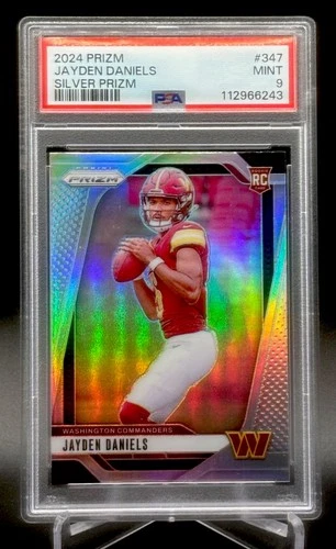 2024 Panini Prizm Jayden Daniels Silver Prizm Rookie Card #347!  PSA 9!