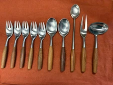 Individual Pieces of Dansk Fjord Stainless Flatware- Teak Handles - You Choose