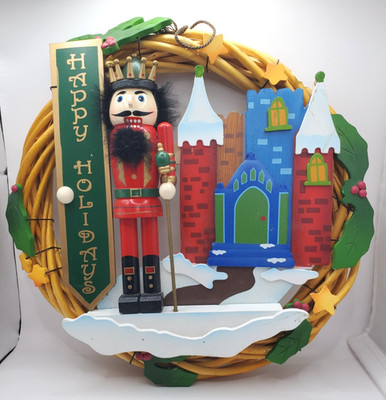 Vintage Nutcracker 3D Christmas Wood Nutcracker Wreath
