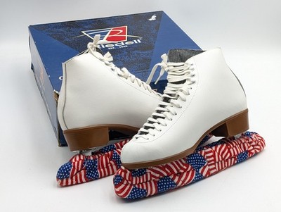 RIEDELL Women's White Leather Boot Figure Ice Skates W/BAG! , Model 117 Size 8.5