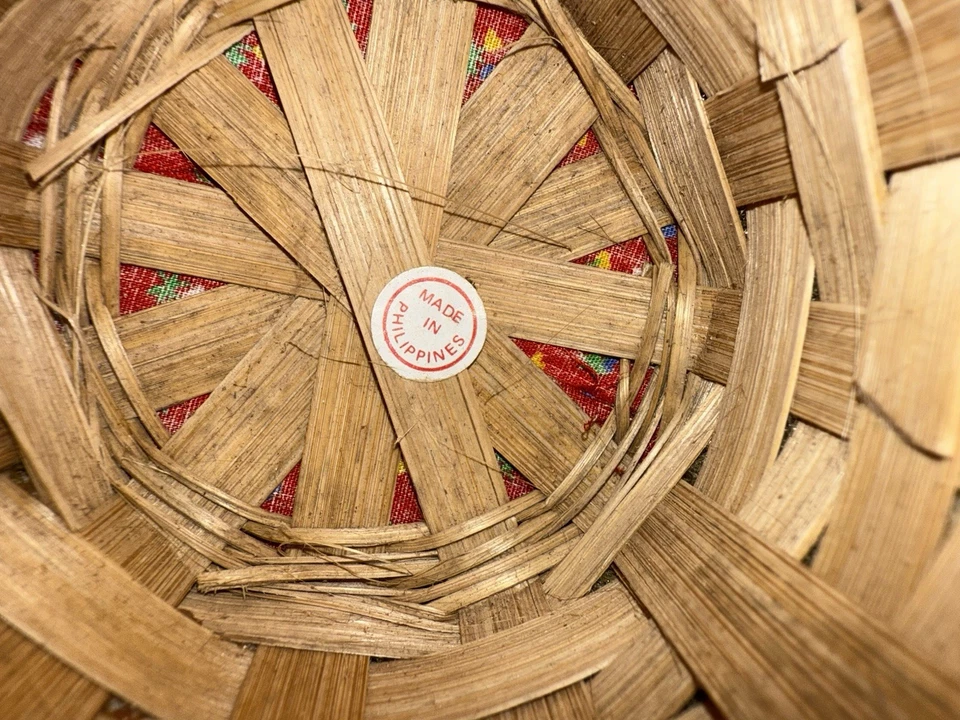 "2 cestas navideñas vintage hechas en casa miniatura de encaje y tela roja de 5""" Foto 2 de 3