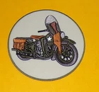 PATCH FABRIC: HARLEY DAVIDSON U.S ARMY WWII MOTORCYCLE, DIAMETER 9 CM, GOOD CONDITION VOI