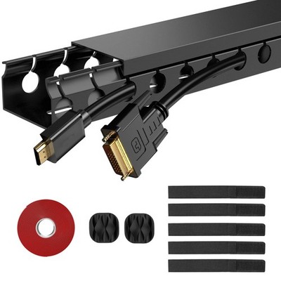 ENONCI Updated Cable Raceway Kit - 77 (5x15.4) Inch Open Slot Wire Covers for...