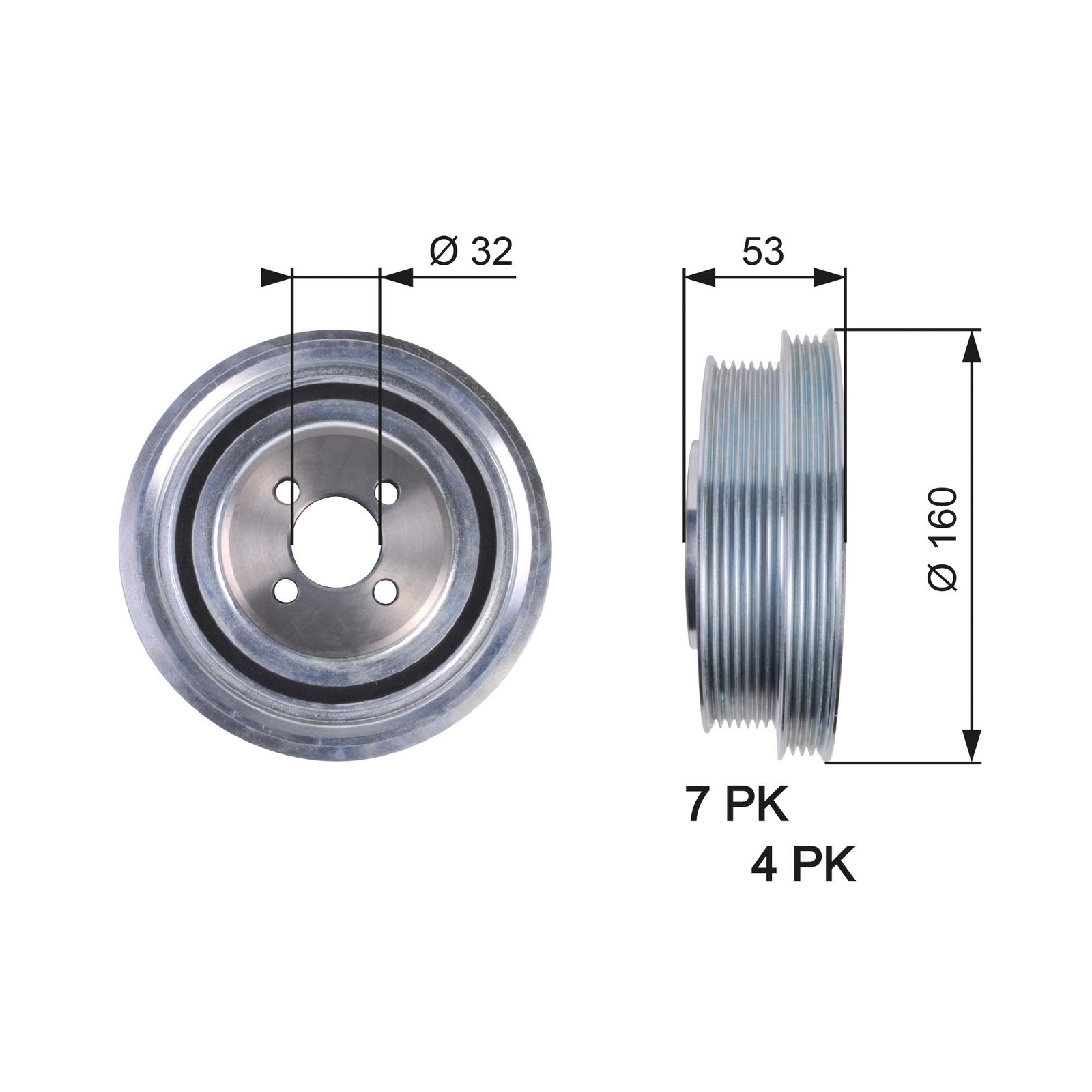 GATES-OE TVD1079 Belt Pulley, crankshaft for FIAT,IVECO,KARSAN