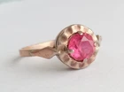 Vintage Beautiful Ring Pink stone Silver 875 star USSR time Women Jewelry size 8