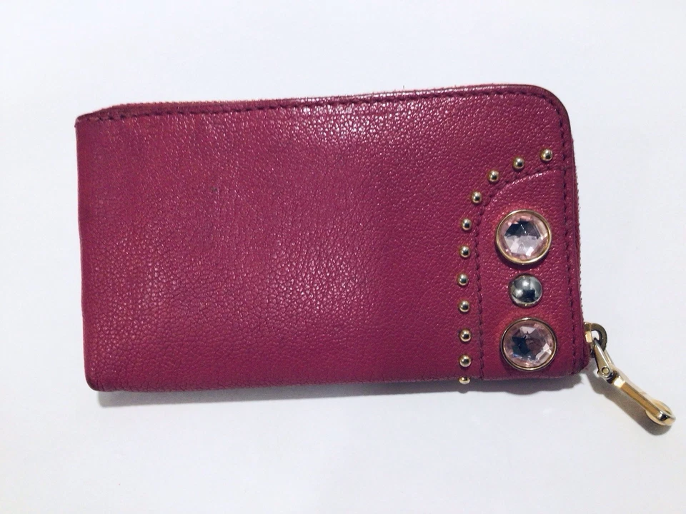 MIU MIU Damas FUNDA DE CUERO CON JOYAS BOLSO / BOLSA Foto 3 de 4