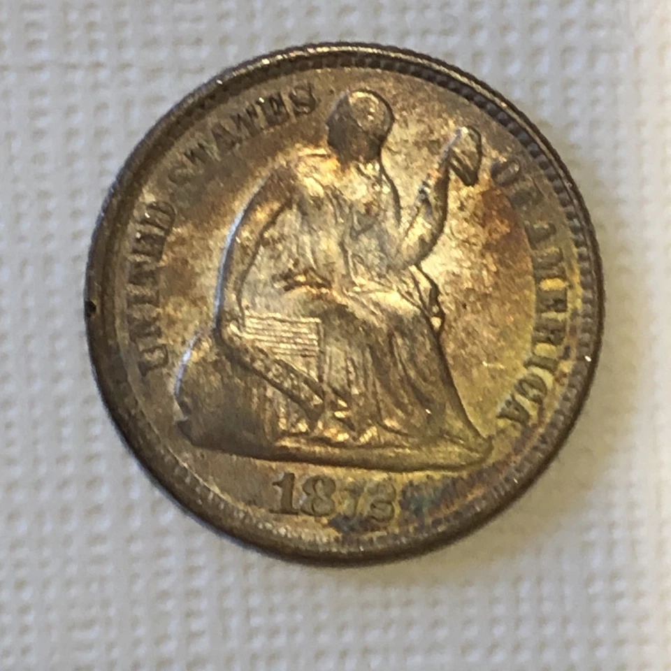 1872 Seated Liberty Half Dime Choice Uncirculated Beautiful Toning ((Gorgeous)) - Image 4 of 4