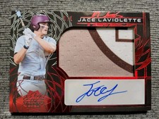 2024 LEAF TRINITY JACE LAVIOLETTE ROOKIE AUTO LOGO-PATCH 1/1! Guardians Prospect