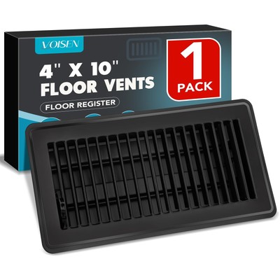 Floor Register, 4'' x 10'' Floor Vents, Steel Adjustable Air Supply Grille Regi...