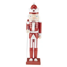 Red & White King Nutcracker 15" Wooden Christmas Decor, Nut Cracker, Holiday ...