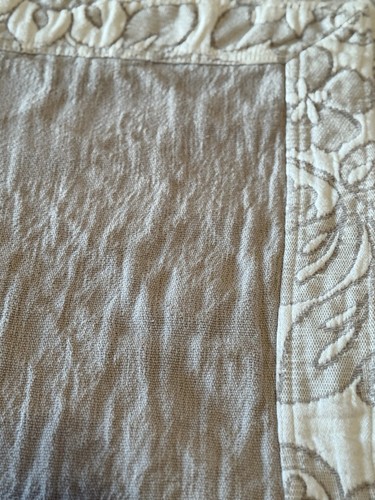 THE COMPANY STORE HEAVY WEAVE BEDSPREAD PILLOW SHAMS 92”X84” CREAM & TAUPE 9 LB - Picture 12 of 21