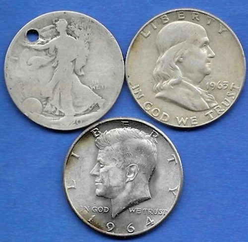 THREE HALF DOLLARS, WALKING LIBERTY; FRANKLIN & KENNEDY (1920-1964)!!!