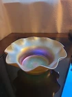 Antique 6" Tiffany Favrile LCT Signed Art Glass Bowl Ruffled  Scalloped Edge