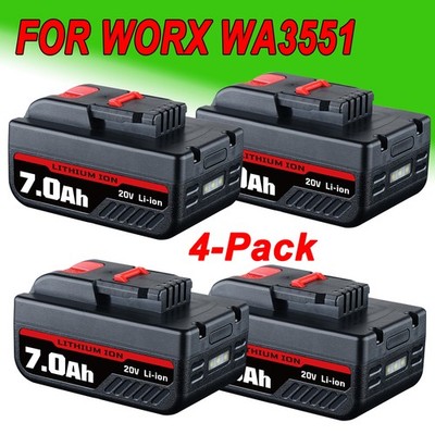 4x 7,0Ah Akku Für Worx 20V WA3551.1 WA3553 WA3556 WX390 Li-Ion Ersatz Batterie