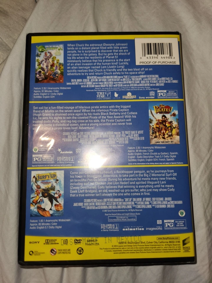 Pirates! Band of Misfits / Planet 51 / Surf's up DVD Brand New Sealed - Image 2 of 2