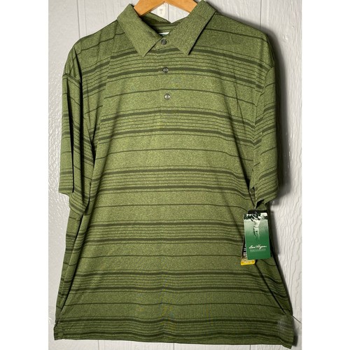 NEW w/ Tags Ben Hogan Performance Golf Polo Shirt Mens XL Green Striped Casual
