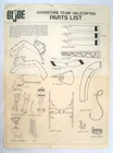 1971 Hasbro GI Joe Adventure Team Helicopter Assembly Instructions/Parts List