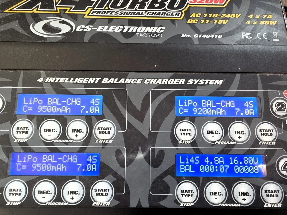 4x80W 28A! 4 Kanal Ladegerät HITEC RC LiPo Profi*320 Watt*28 Ampere*230 V+12V* - Bild 3 von 4