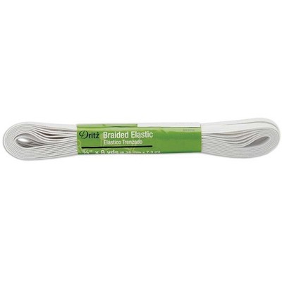 Braided Elastic 1/4X8yd White