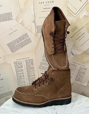 Free People Red Wing 6" Classic Moc Boot Laced Clove Acampo Brown Suede 40/9 NEW