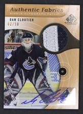 DAN CLOUTIER 05-06 SP Game Used Editions Authentic Fabrics /50 CANUCKS AAP-DC