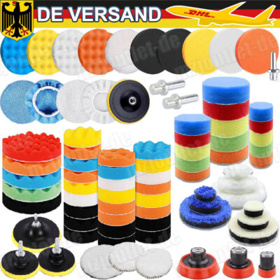 Politur Polierschwamm Akkuschrauber Polierpads Set Polieraufsatz 75mm 125mm Auto