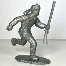 Marx Vintage Silver Alamo Frontiersman Running w Rifle Plastic Playset Figure 2