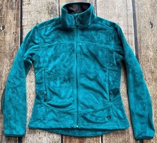 MOUNTAIN HARDWEAR DEEP PILE FLEECE JACKET GREEN WOMENS SMALL EXCELLENT
