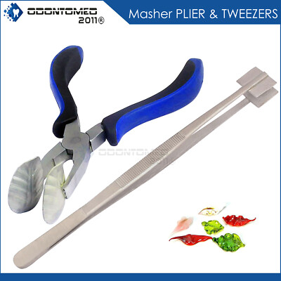 Masher Pliers Tweezer And Leaf Mashing Pliers for Glass Work
