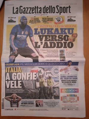 GAZZETTA DELLO SPORT 4/8/21 Italia  Gonfie Vele Tito Banti oro NACRA 17 olimpiad