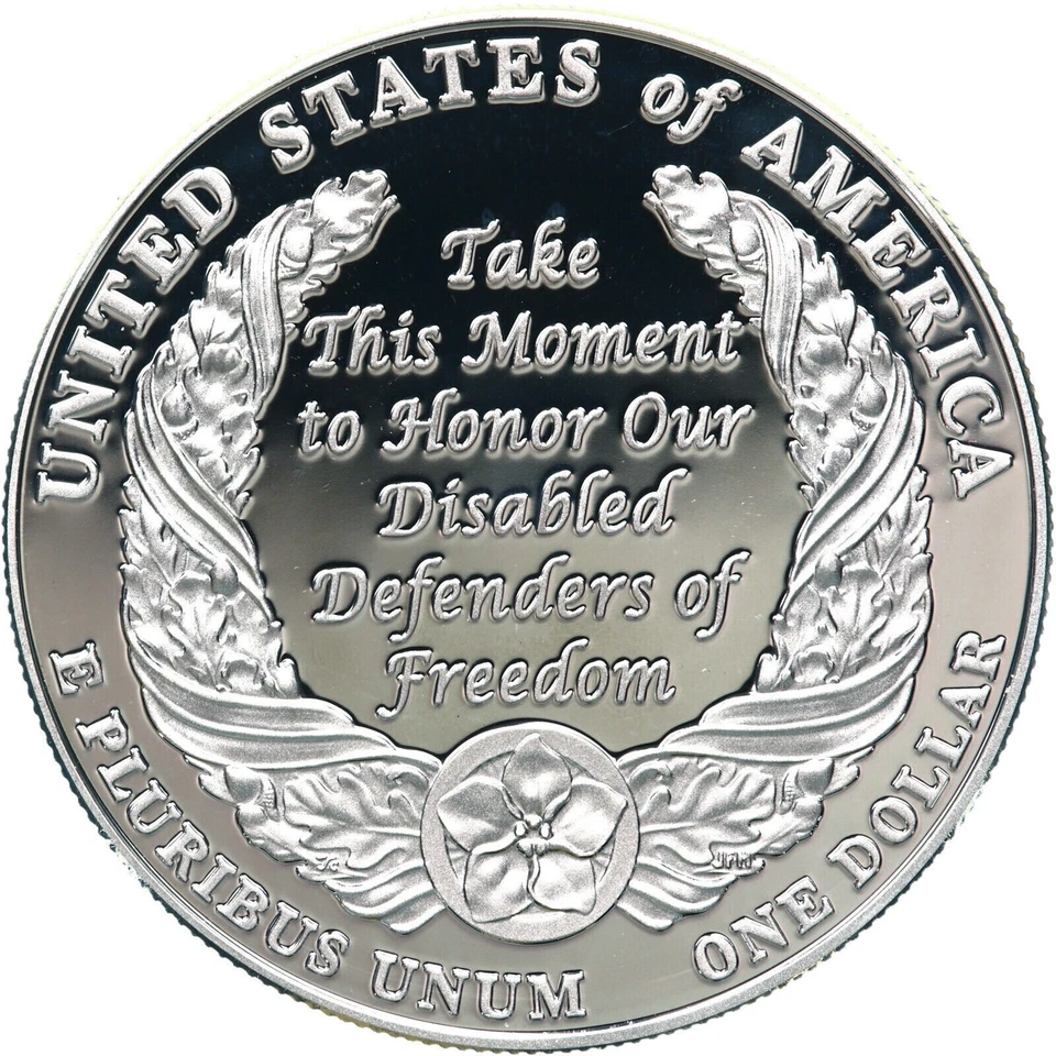 2010-W AMERICAN VETERANS DISABLED PROOF SILVER DOLLAR - BOX AND COA INCLUDED - Image 4 of 4