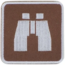 Wildlife Viewing Patch - Binoculars Park Recreational Sign Embroidered Badge 2"