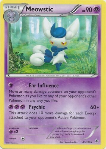 Meowstic 43/106 Flashfire Rare Near Mint Pokemon DNA GAMES