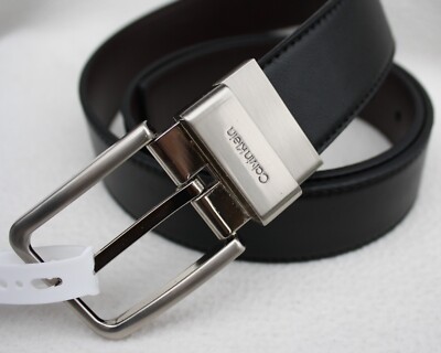 CALVIN KLEIN  Black / Brown Reversible Leather Belt $49.50