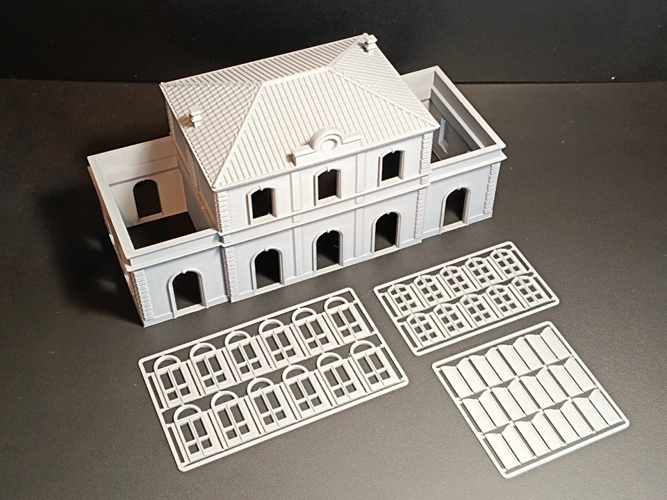 stazione ferroviaria stile italiano FS - scala HO - 1:87 fabbricato viaggiatori - Immagine 3 di 4