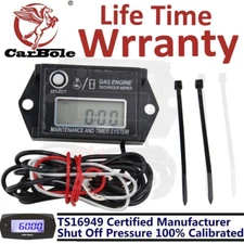 Tach/Hour Meter HM026A: LCD Digital Gasoline Inductive Tachometer for Paramotors