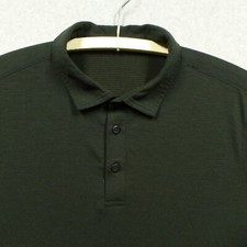 Lululemon Polo Shirt Mens Small Black Casual Golf stretch Preppy Sports No Tags