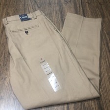 NEW Chaps Dress Pants Mens 36x28 Custom Fit Chino Bronze Flat Front Narrow Leg