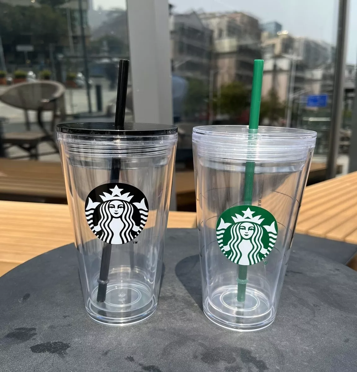 Authentic Starbuck Reusable Tumbler, Double-Wall Plastic, Venti Tumbler, 24oz Tumble, Bulk