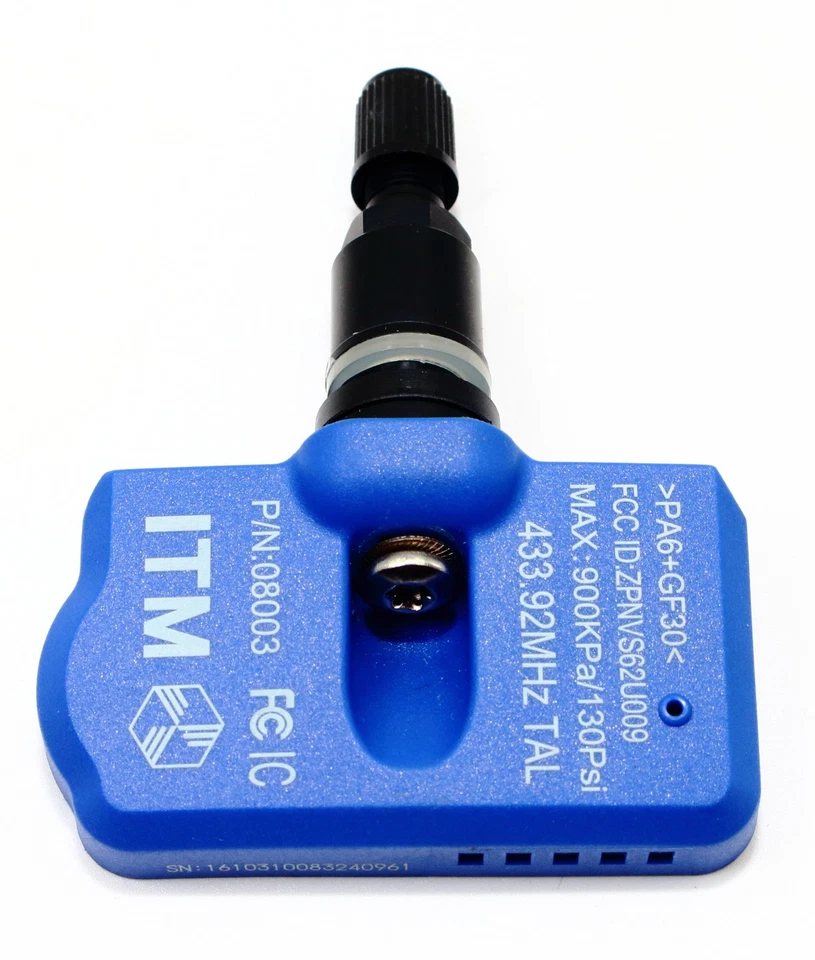 4 315mhz 433mhz 2014-2019 TPMS sensores de presión de neumáticos negro mate vástagos de válvula Foto 4 de 4