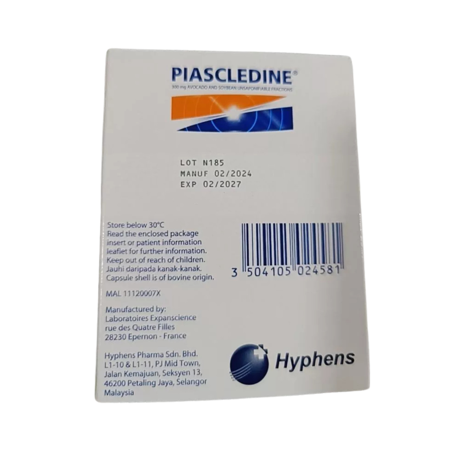 2 X Piascledine 300mg 30`s Capsules Anti rheumatic Osteoarthritis Joint Pains