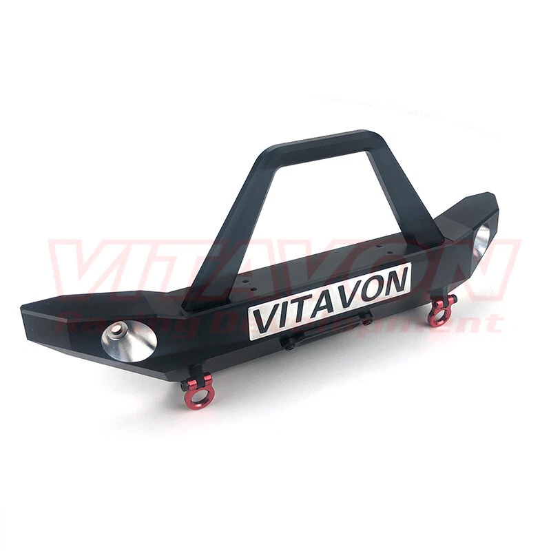 Vitavon CNC Aluminum 7075 Front Bumper for Axial SCX6 Trail Honcho 1/6 Black - Image 2 of 4