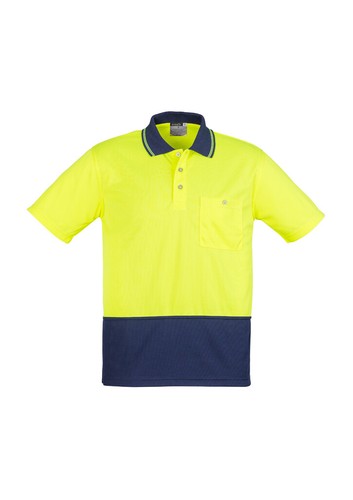 Syzmik Unisex Hi Vis Basic Spliced Short Sleeve Polo with Chest Pocket - Picture 2 of 13