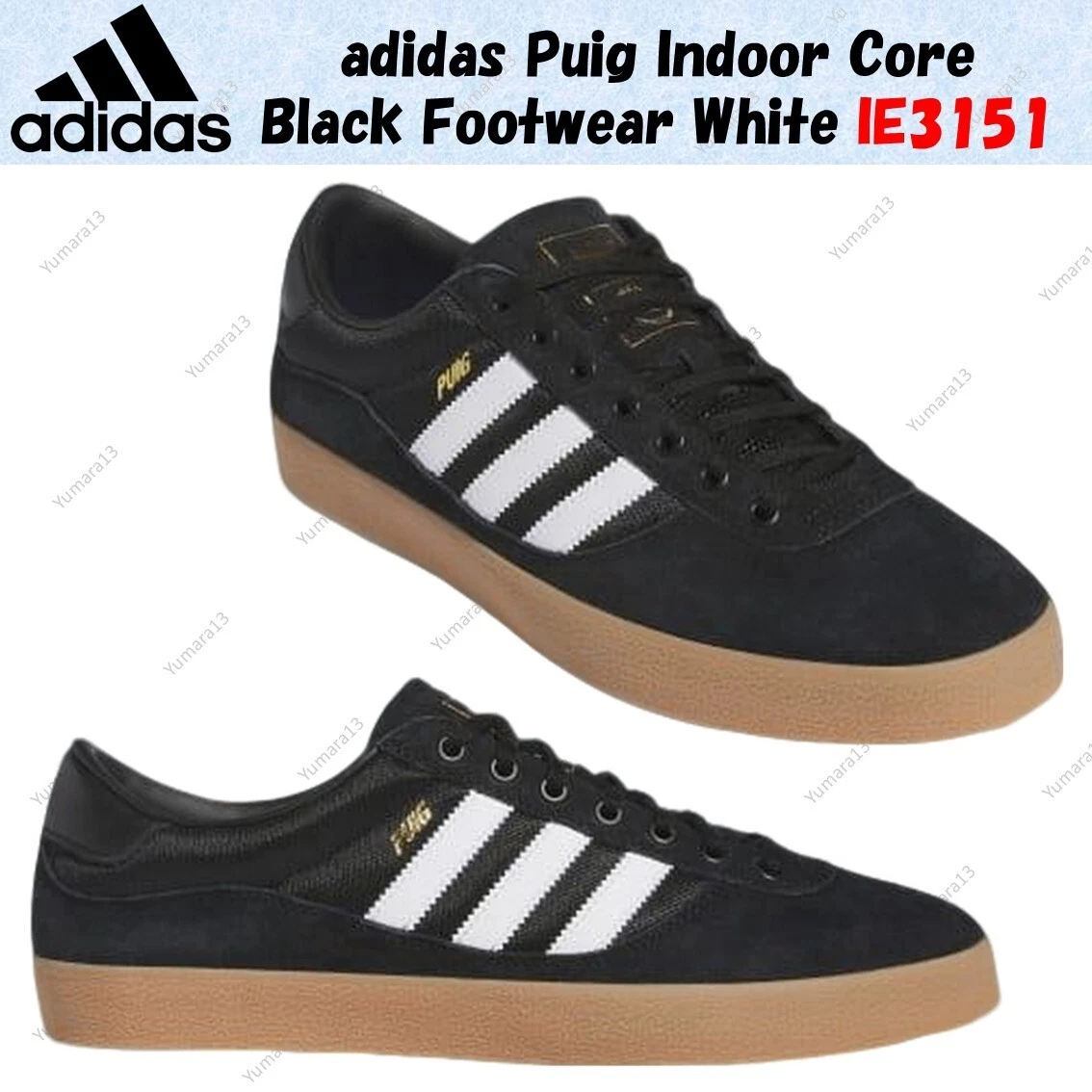 Scarpe adidas Puig Indoor Core nere bianche IE3151 taglia uomo