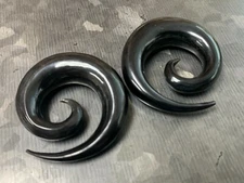 PAIR Organic Horn Spiral Tapers Plugs Tunnels Gauges Body Jewelry