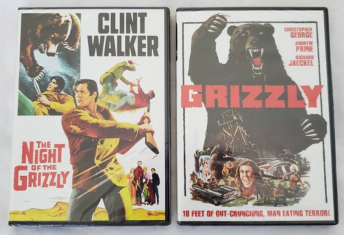 2 DVD LOT The Night of The Grizzly Clint Walker And Grizzly Man Eating Terror - Picture 1 of 10