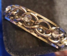 7.5 Silver Tone Bangle W/ Crystal Rhinestones...
