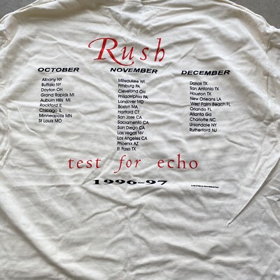 Vintage Rush Test For Echo 1996 - 97 Tour Band T-shirt Size XL