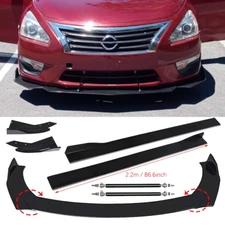 Front Bumper Lip Spoiler Splitter Glossy Black Extension For Nissan Versa